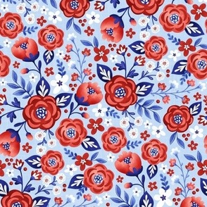 All American Floral Blue