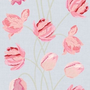 Tulips French Blue Linen