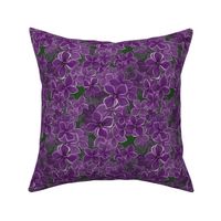 small lilac flowers on  a green background purple and green colors botanic floral seamless pattern