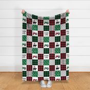 farm life wholecloth - black/red/green - green plaid - C22