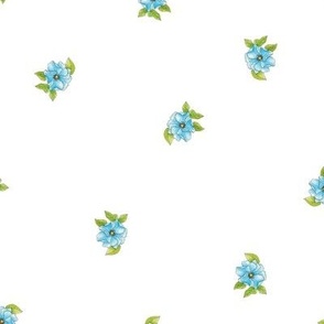 Garden Party Co-Ordinates Small blue rose polka dot on white