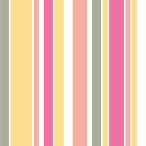 Soft yellow and pink vertical stripe - large scale