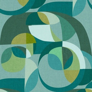 Modern Circles {Teal} rotated