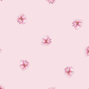 Garden Party Co-Ordinates Small pink rose polka dot on pale pink