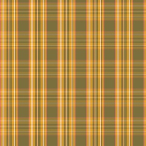 Khaki and orange tartan check - medium scale