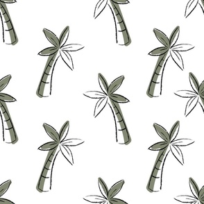 Palm trees on soft white background - extra large scale