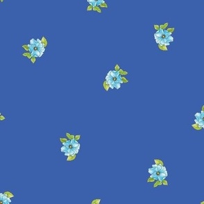 Garden Party Co-Ordinates Small blue rose polka dot on blue