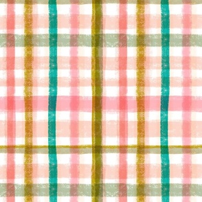 happy handdrawn gingham // small scale