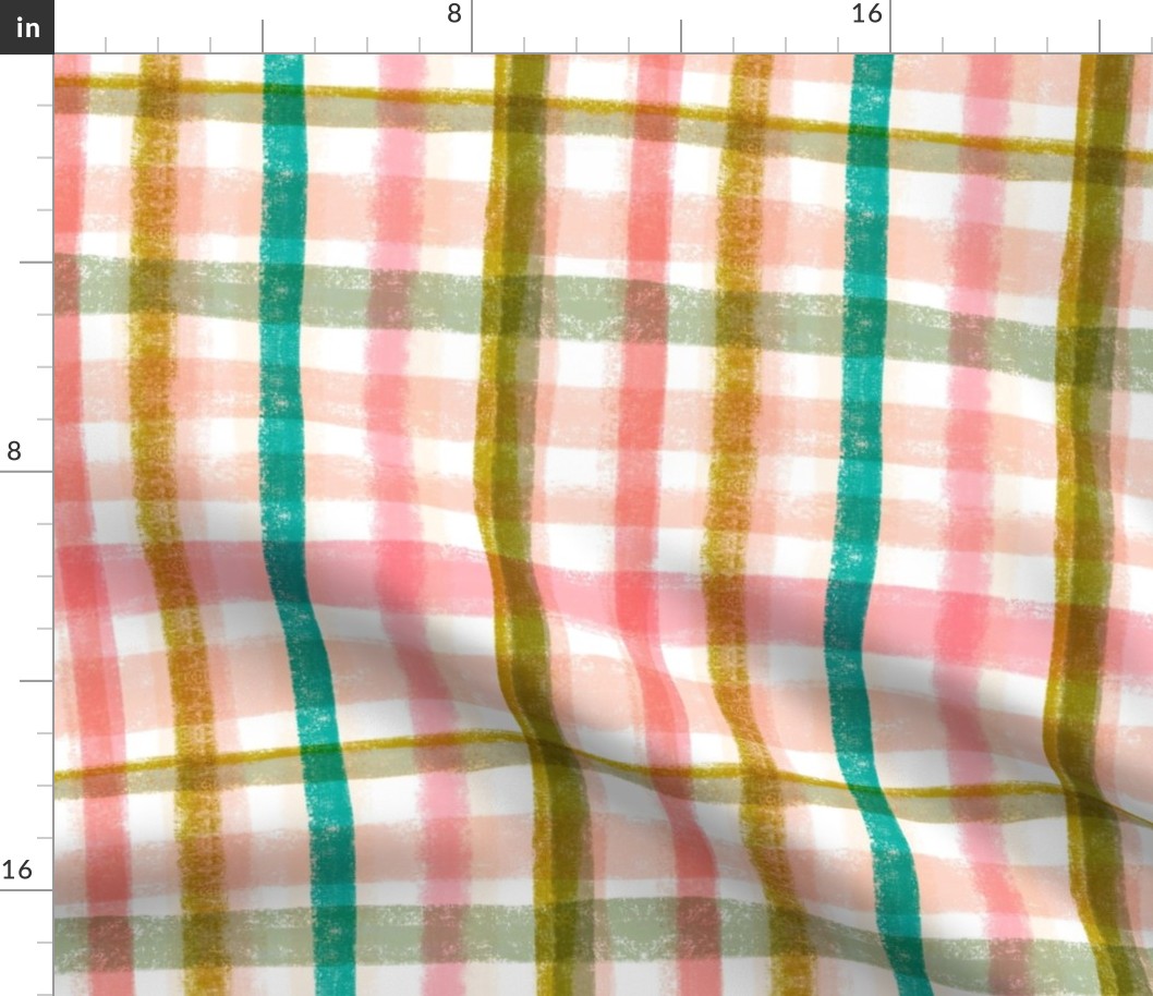 happy handdrawn gingham // small scale