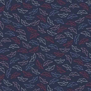 Paper boats navy blue