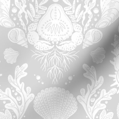 deep sea damask pearl gray white