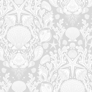 deep sea damask pearl gray white