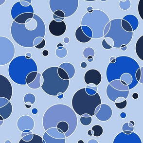 flying circles - shades of blue geometric dream - geometric fabric