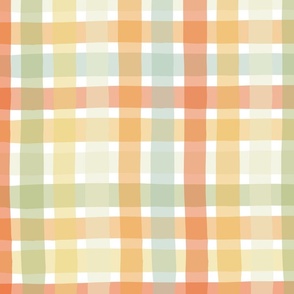 cheerful checks - crooked vintage plaid large - plaid fabric