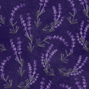 Dancing lavender twigs on violet