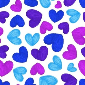 Hearts - purple blue