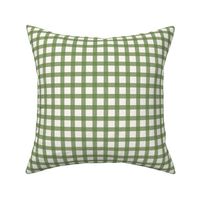 Gingham pattern in green on creamy white - small