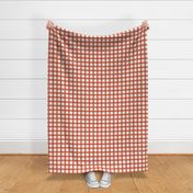 Gingham pattern in red on creamy white - large