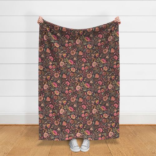 Boho Floral Wilderness - Toffee Apple Dark