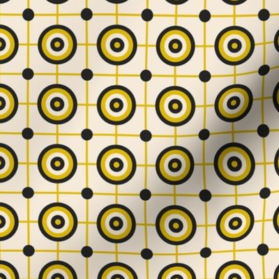 Yellow Circles and Lines Geometric Design / Small Scale
