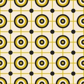 Yellow Circles and Lines Geometric Design / Small Scale
