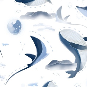 Dreamy ocean whales and stingrays (Small)