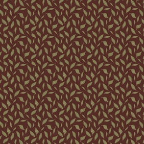 Leaves of the cherry tree - brown background