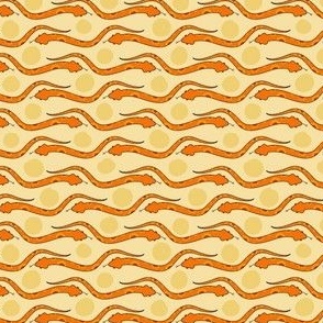 Small orange snakes on yellow 