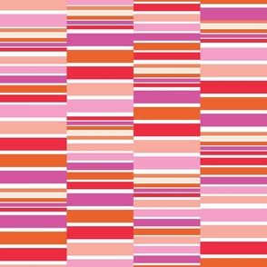 Garden Party Pink Fizz - Pink and Orange Geometric Stripes