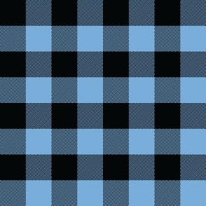 1 Inch Blue Buffalo Check | Cute Light Blue and Black Checked
