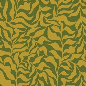 Tropical Vines Gold on Green