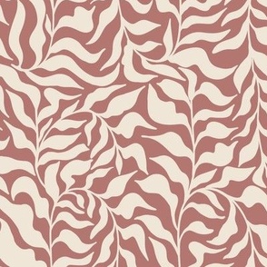 Tropical Vines Oatmeal on Dusty Rose