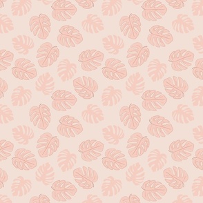 Tropical leaf-soft pinks