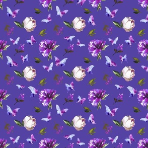 floral butterflies purple