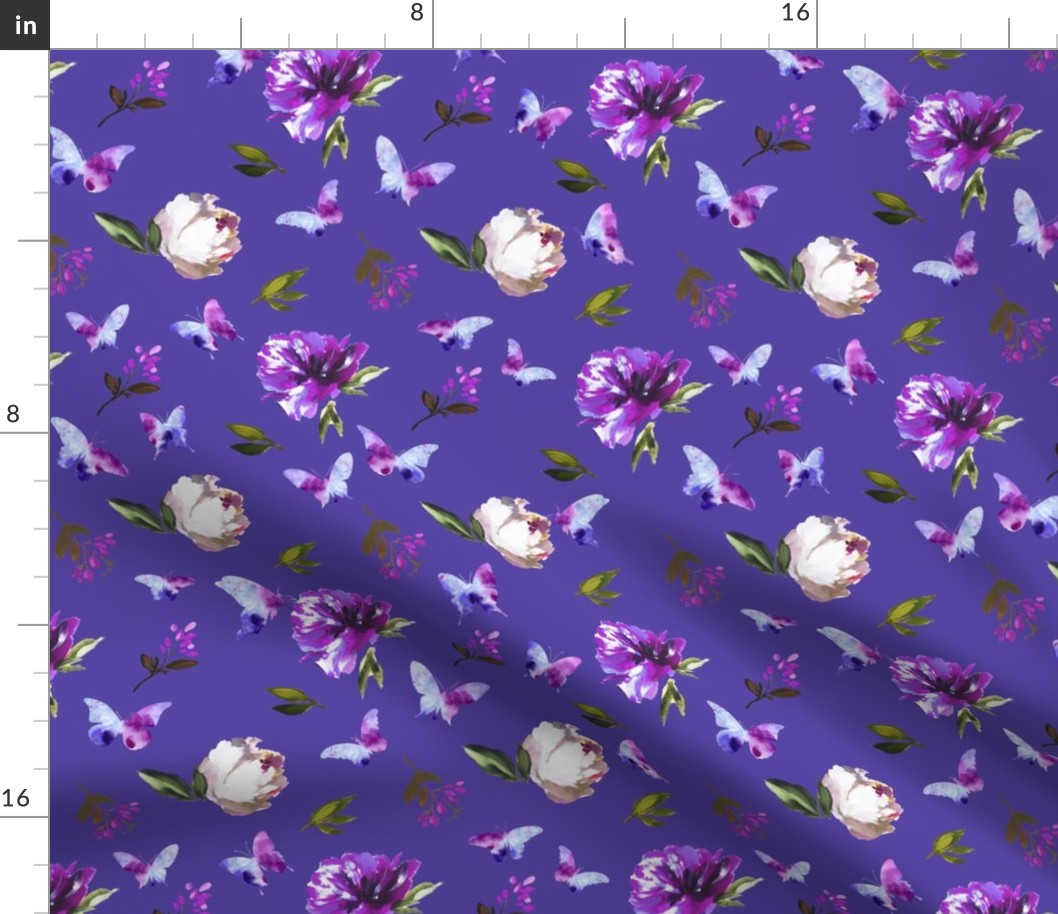 floral butterflies purple