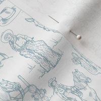 Cowgirl Pony Up in Powder Blue - Western Toile, Cowboy Toile, Country Western Toile , Baby Toile