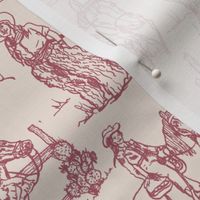 Cowgirl Pony Up  in Sorbet -  Western Toile, Cowboy Toile, Country Western Toile