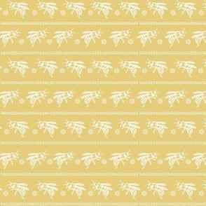 Bee Stripe-White On Goldenrod-L