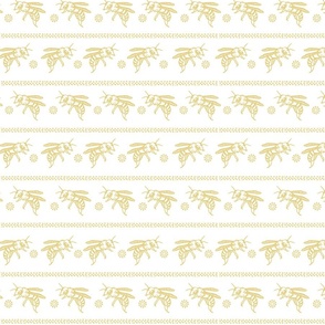 Bee Stripe-Goldenrod On White-L