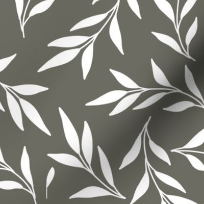 Leafy vine - small - spruce/white