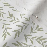 Leafy vines - small - green/white