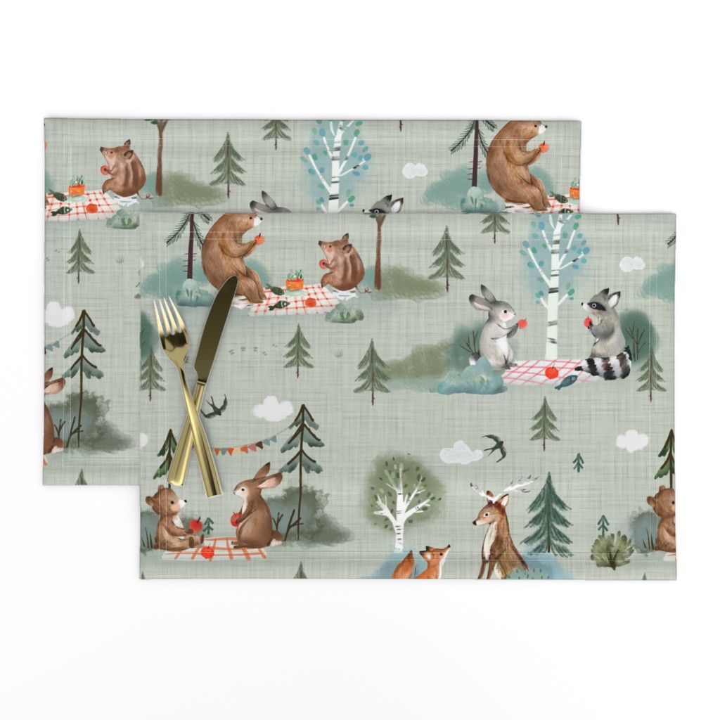 pic nic mint - (cute forest animals )