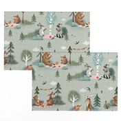 pic nic mint - (cute forest animals )