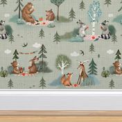 pic nic mint - (cute forest animals )