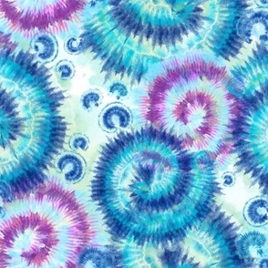 Tie-dye Circles Fabric, Wallpaper and Home Decor