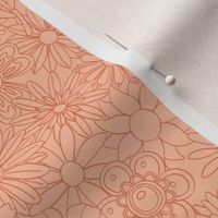 Chelsea (MidMod Mono Peachy Keen) || hand-drawn vintage floral