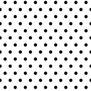 Black Polka Dots on White