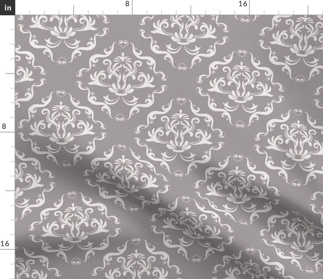 VICTORIAN DAMASK IN WHISP GREY