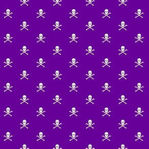 White Skull and Crossbones on Purple