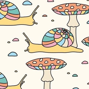 Pastel Mushrooms & Snails (Large  Scale)